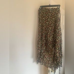 Reformation Floral Wrap Skirt